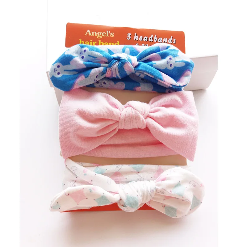 3pcs/set Baby Hair Band Newborn Toddler Elastic Flower Headband Cotton Bowknot Haarband For Girls Headwear Accessories KF15 | Детская