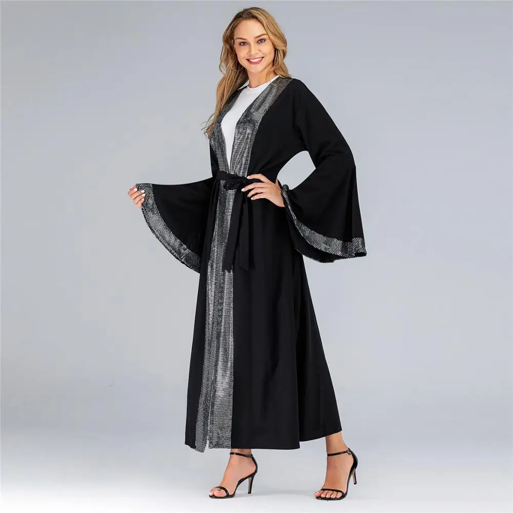 Luxurious Femme Kimono Kaftan Handstudded Robe Dubai Islam Muslim Hijab Dress Abayas Caftan Marocain Qatar Oman Turkey Clothing |