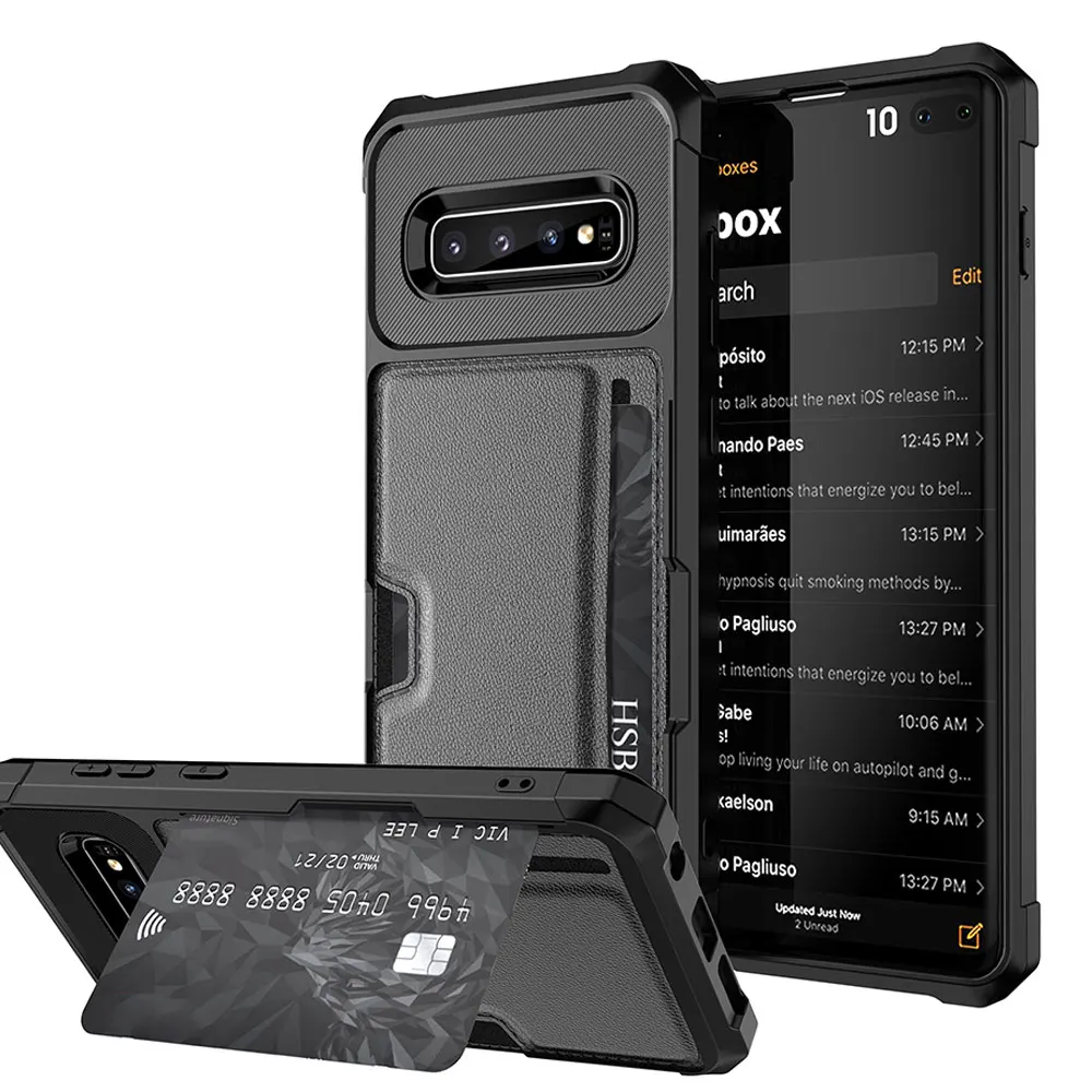 KISSCASE магнитный держатель чехол для Samsung Galaxy S9 S10 Plus S10E слот карт телефона Note 9