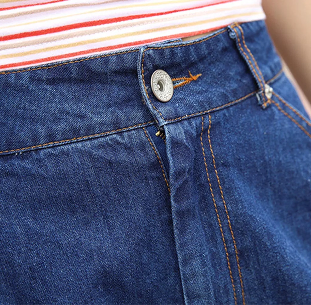 

Women Shorts Jeans Casual Women Summer Loose High Waists Plus Size Broad-Legged Wide Leg Feminino Ladies Shorts Y620