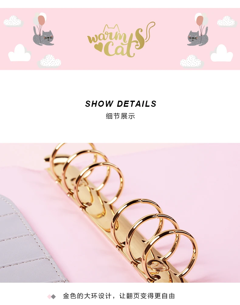 Спиральная записная книжка Never Cute Kitty Cat в Корейском стиле, ежедневник A6, органайзер в сетку, в горошек, наполнитель, бумага для школьников, подарок, канцелярские принадлежности