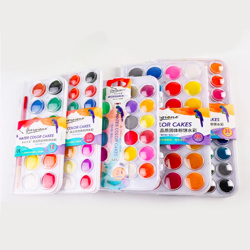 Портативная однотонная краска для рисования акварелью студентов художников