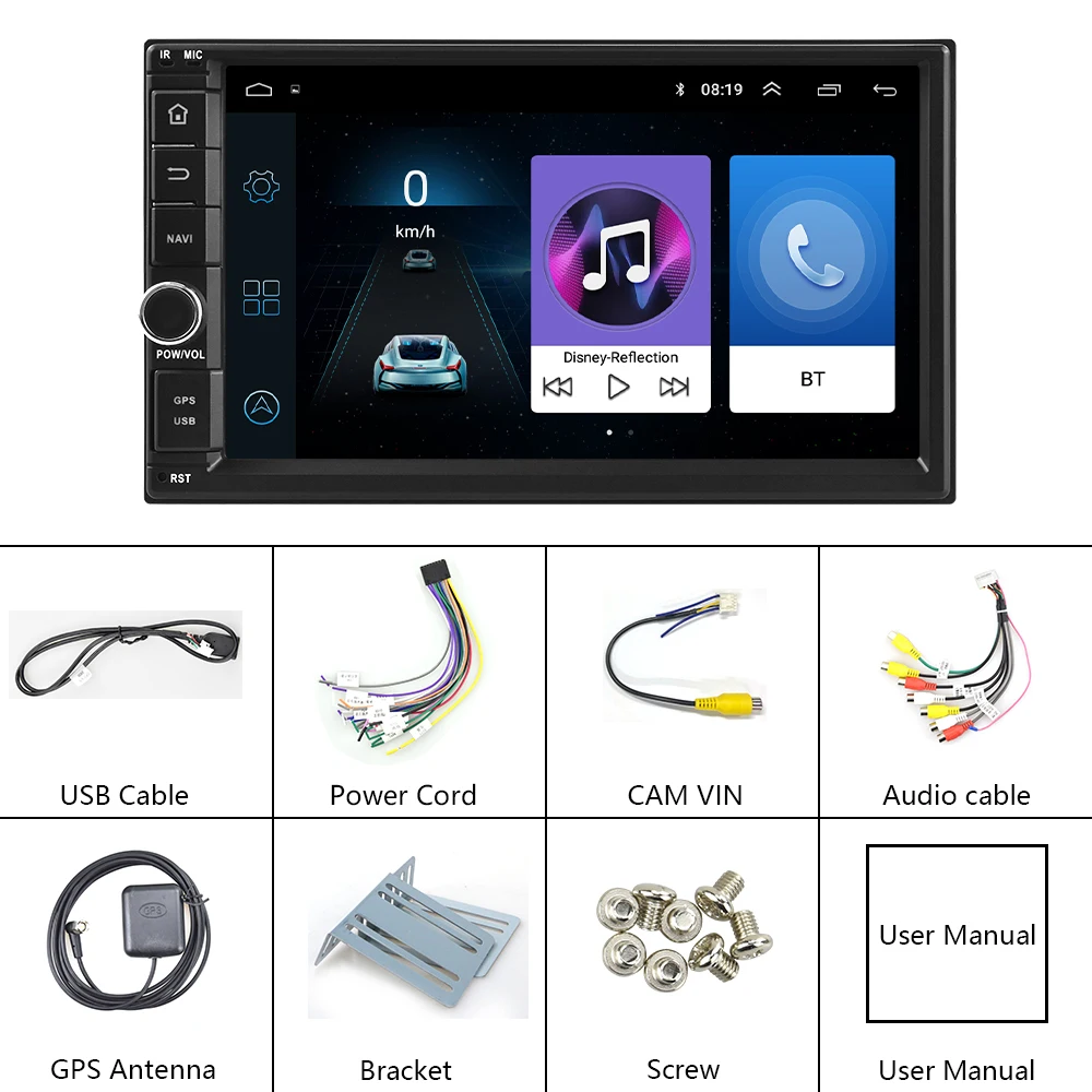Camecho Android 8 1 Автомобильный мультимедийный плеер 2Din 7 ''HD Авторадио GPS зеркальное