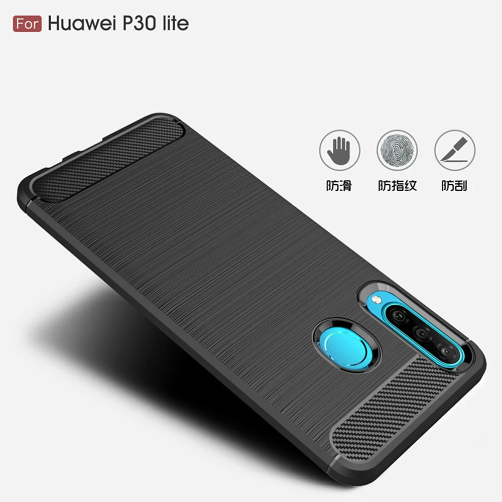 Для Huawei P30 Lite чехол из углеродного волокна противоударный чехол для телефона для Huawei P 30 Lite P30 Pro Чехол полная защита бампер