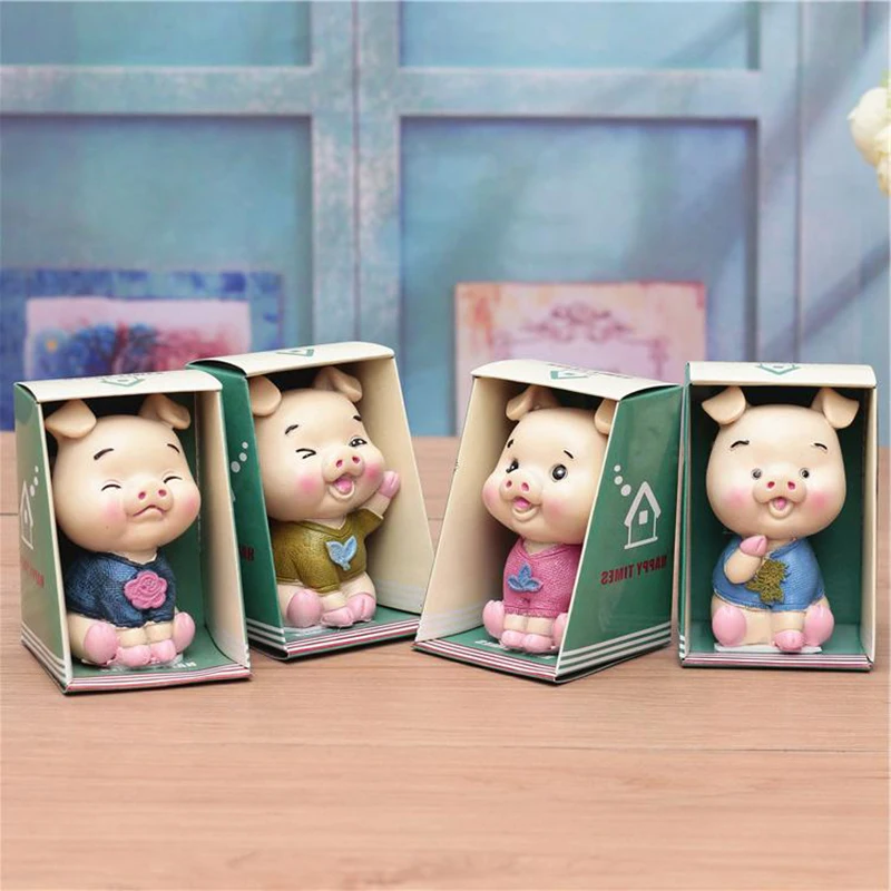Zakka карамельный цвет свинка миниатюрные фигурки смоляные свиньи маленький