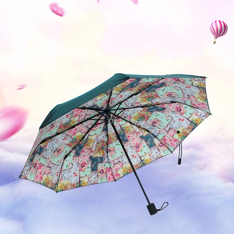 Оригинальный зонтик 2018 женские складные зонты с рисунком для сада солнечный