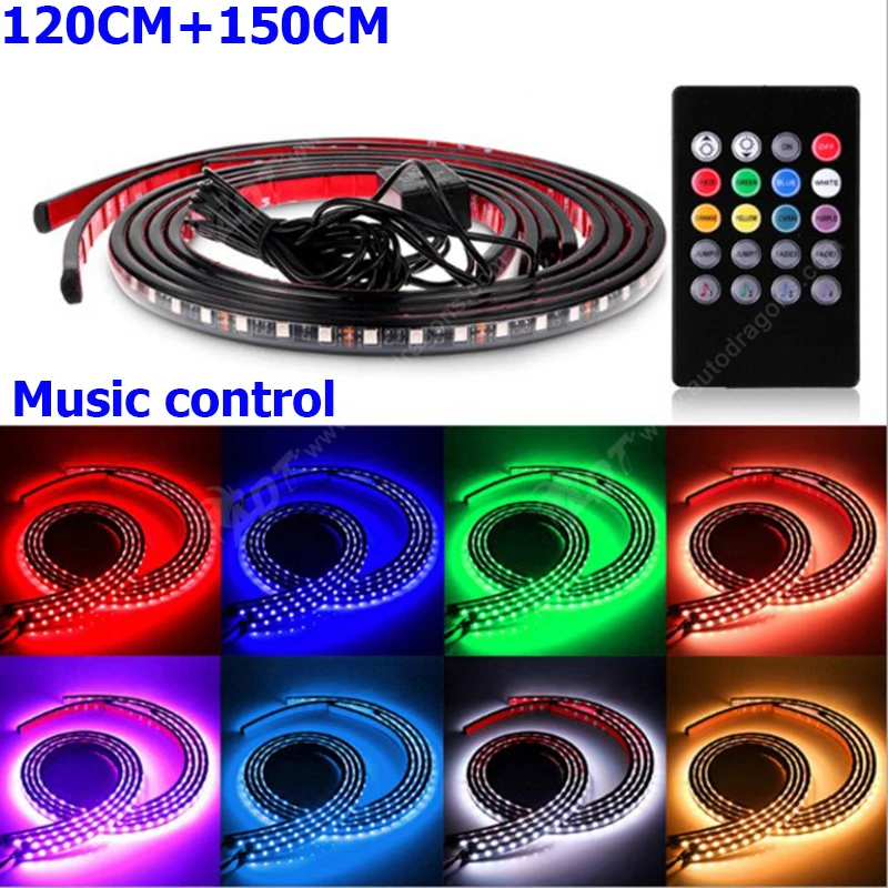 Светодиодсветодиодный подсветка RGB под шасси 4 шт. светящаяся неоновая система