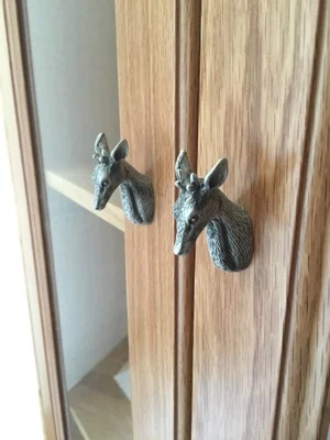 Античная Серебряная ручка в форме оленя для шкафа потяните ручку уникальные