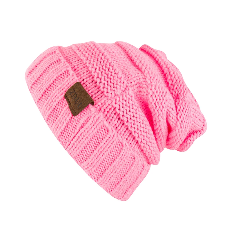 Женские шапочки Cc зимняя шапка унисекс Gorros Mujer Invierno Мужская Панама вязаная шапка теплая для дам - Цвет: pink