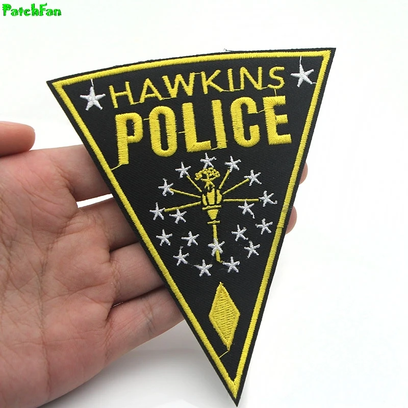 Нашивки с логотипом Hawkins из больших странных вещей вышитые нашивки для