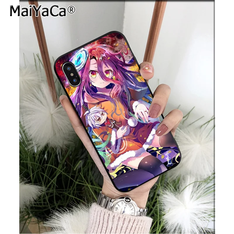 Мягкий чехол для телефона MaiYaCa No Game NO life из черного ТПУ iPhone 6S 6plus 7 7plus 8 8Plus X Xs MAX 5 5S