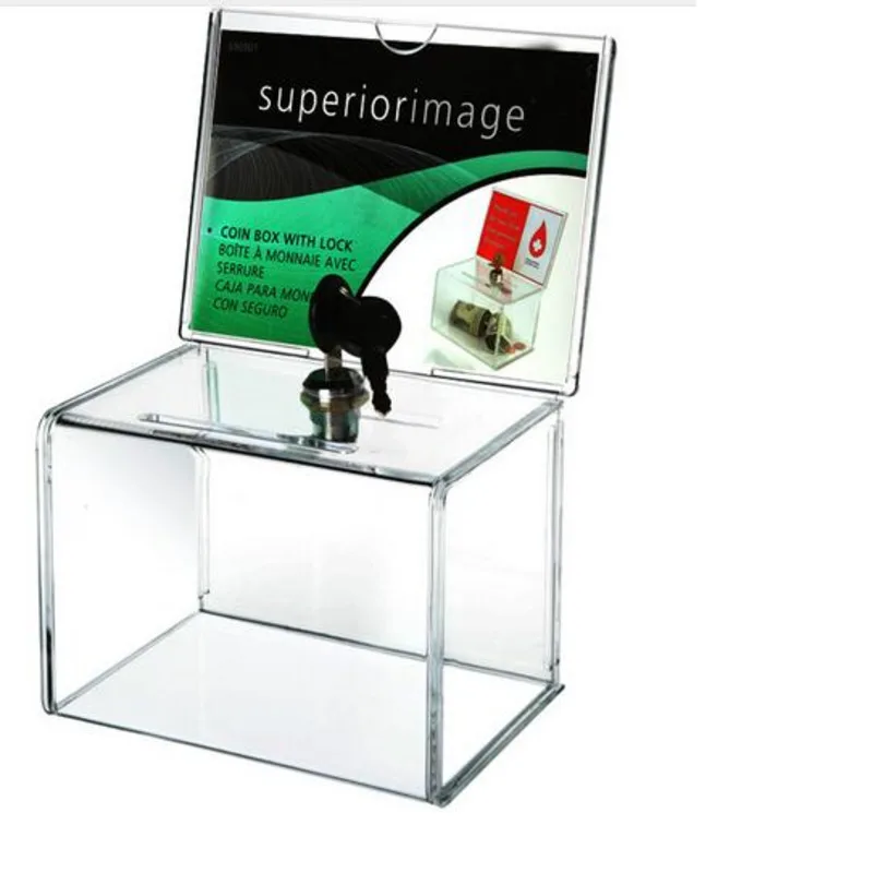 Акрил спенде Sammlung Box Plexiglas благотворительная коробка для сбора средств mit Keylock für
