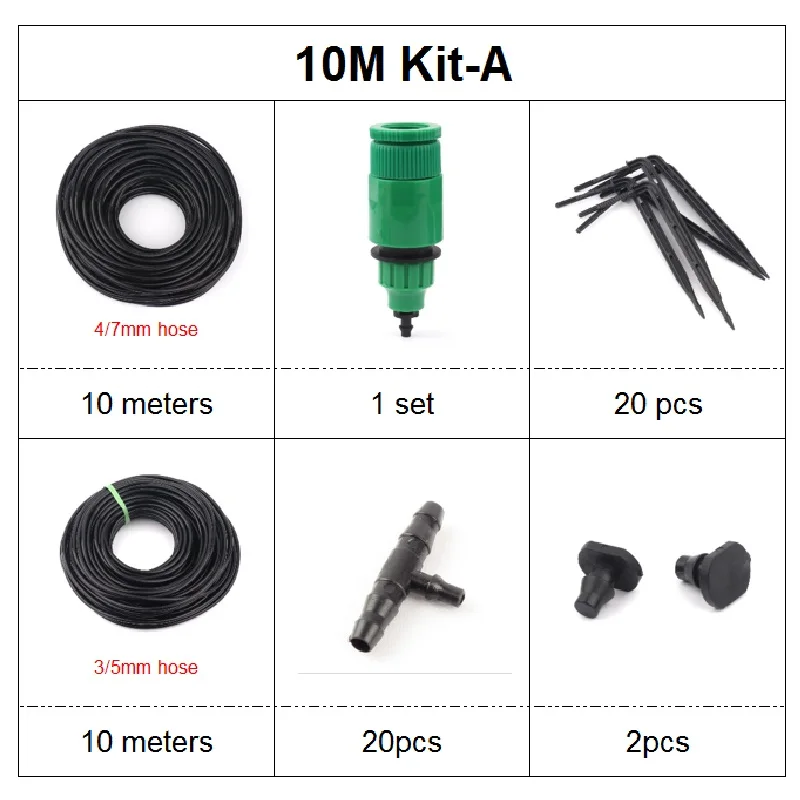 NuoNuoWell 10M Drip Arrow Kits Micro Irrigation System For Bonsai Greenhouse Nursery Pot Garden Watering | Дом и сад