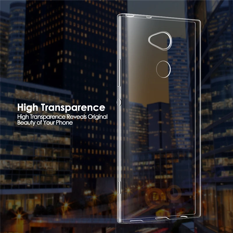 Qosea For Sony Xperia XA2 Ultra Case Shockproof Clear Transparent Slim Silicone Soft TPU Protective Cover |
