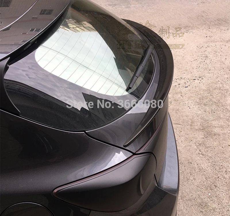 Для Mazda 3 Axela hatchback 2013 углеродного волокна задний Средний спойлер крыло багажника загрузки покрытие автомобиля для укладки