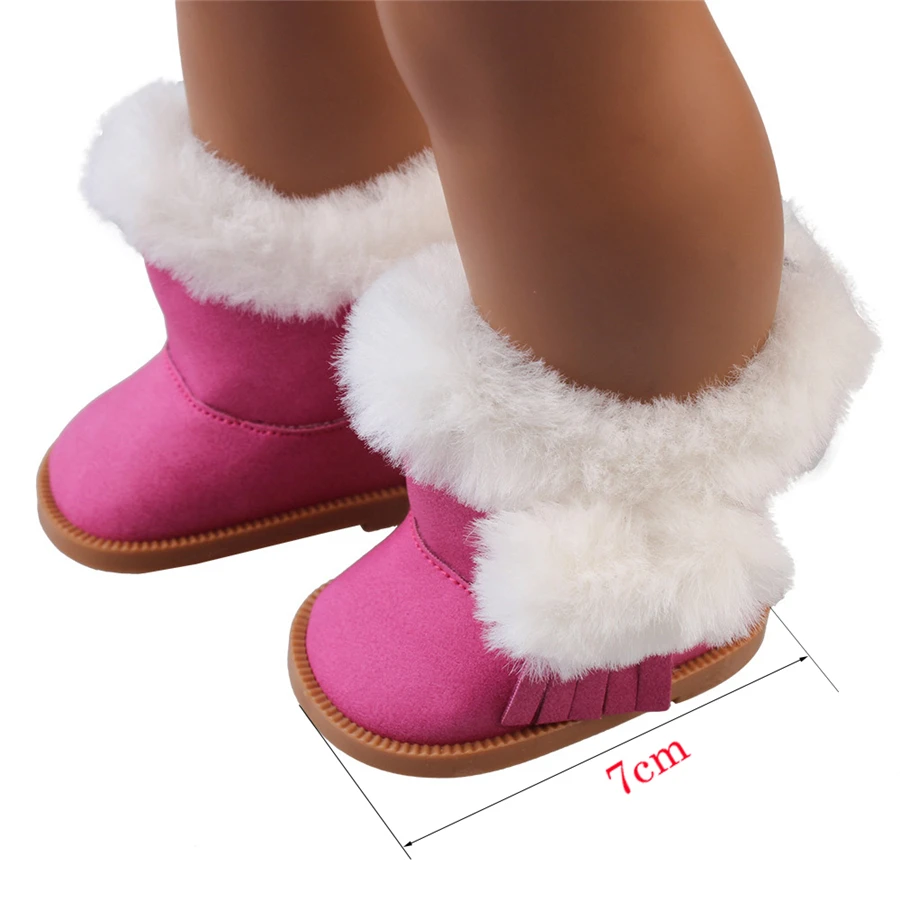 

Pink/White/Black/Blue/Brown Winter Snow Boot Doll Shoes For 18 inch American Doll For Baby Girl Gift Doll Accessories