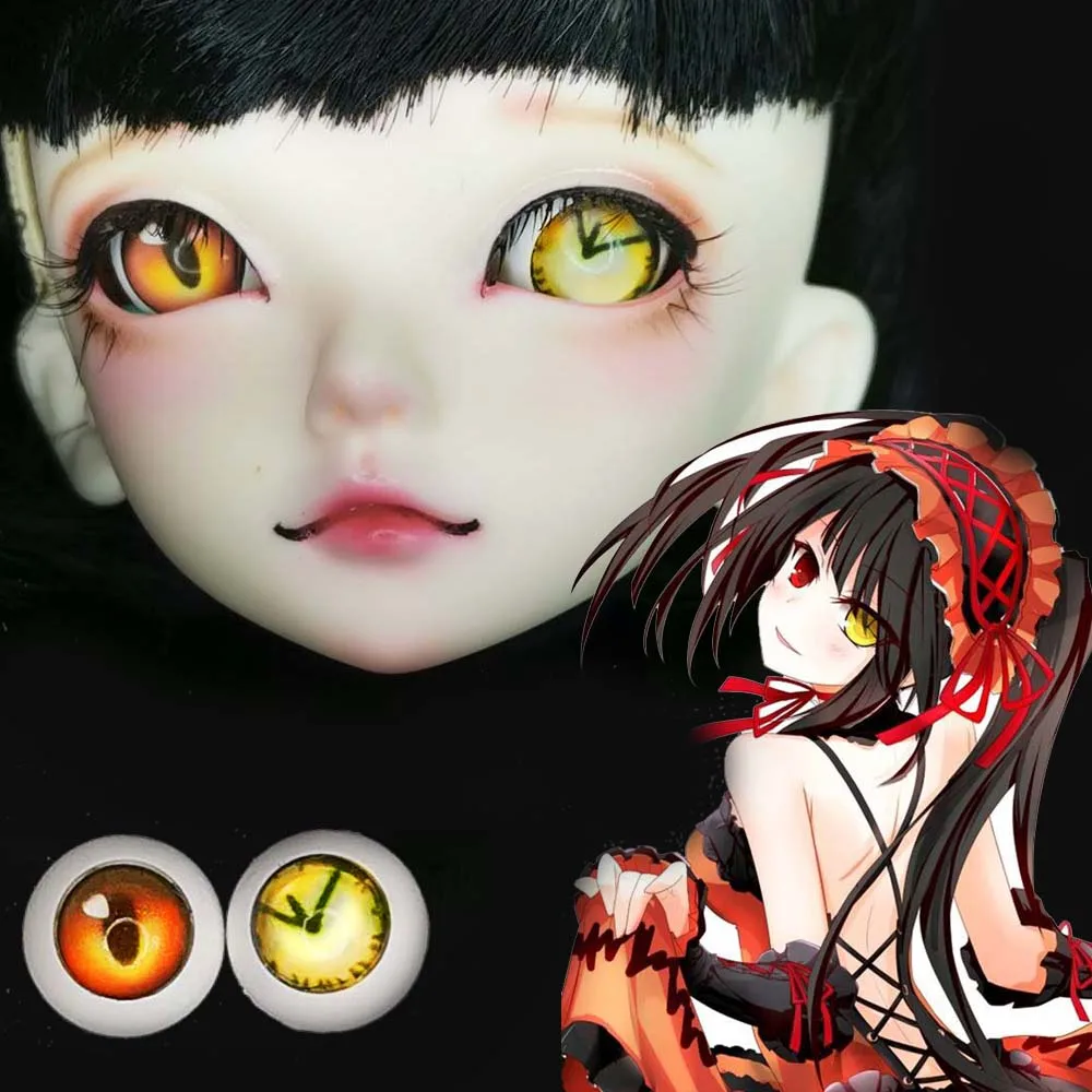 Дата битва Tokisaki Kurumi Bjd глаза часы глаза 1/4 1/3/6 1/8 BJd Кукла SD MSD 8 мм 10 мм 12 мм 14 мм 16 мм с принтом куклы аксессуары