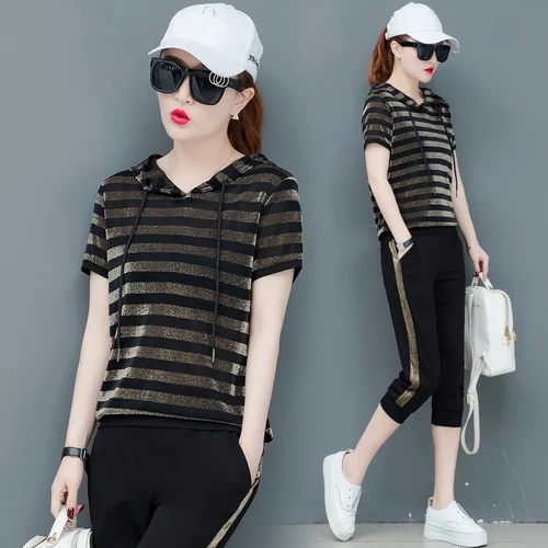 Plus Size 4xl Tracksuit Women Striped Two Piece Set Casual Top&amppants Loose Ensemble Femme Deux Pieces Sportswear Ukraine |