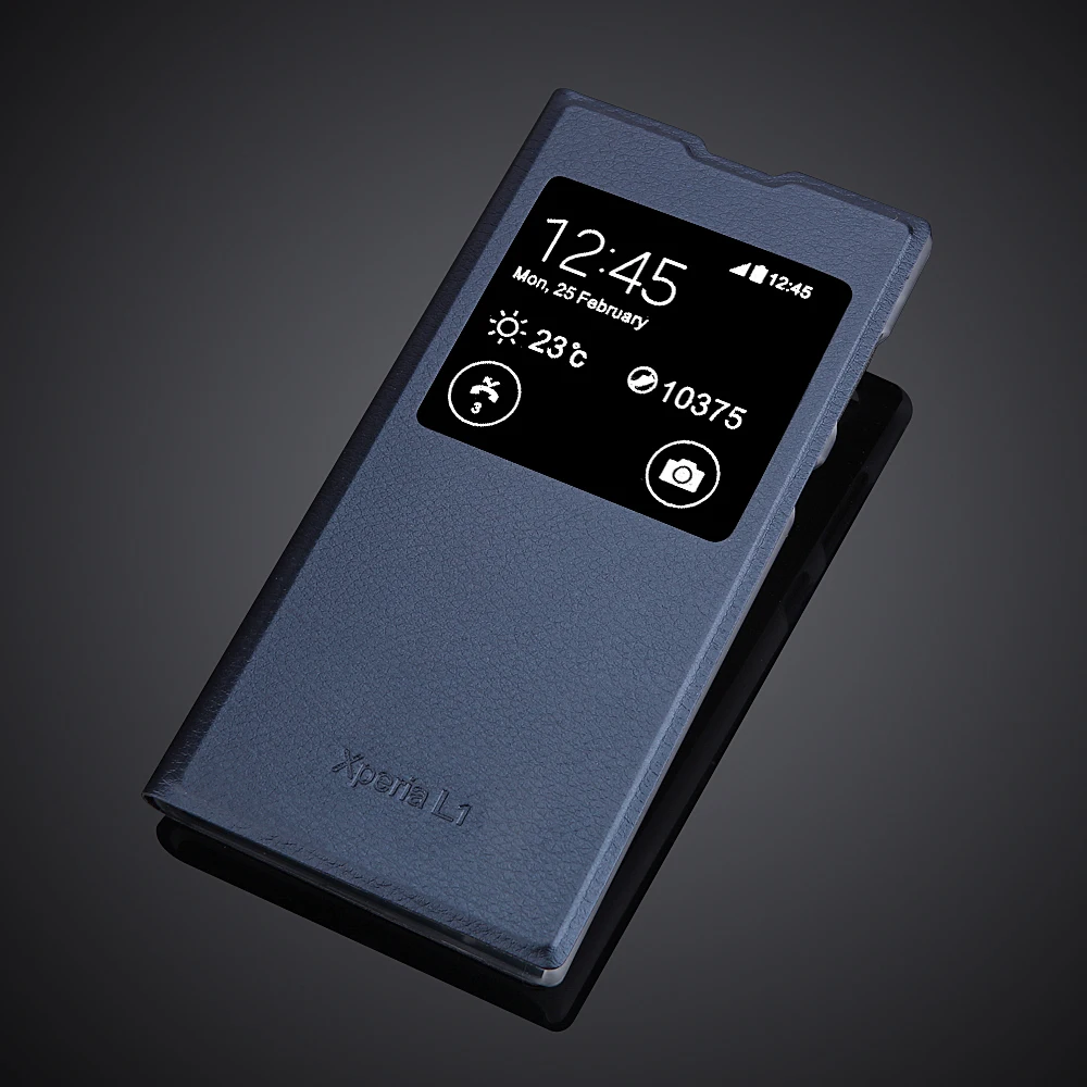 Для sony Xperia XA1 G3121 G3123 G3116 Dual 5," и sony Xperia L1 G3312 чехол с откидной крышкой чехол с окошком обзора чехол из искусственной кожи чехол