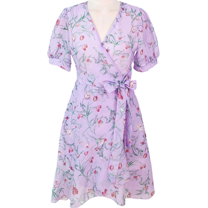 Шифоновые Платья с цветочным принтом женская летняя одежда в корейском и