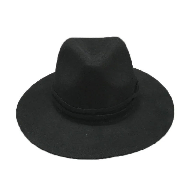 Фибоначчи ретро шерсть шляпа Майкл Джексон концертный танец Fedoras классический черный с широкими полями Джаз джентльмен шляпы