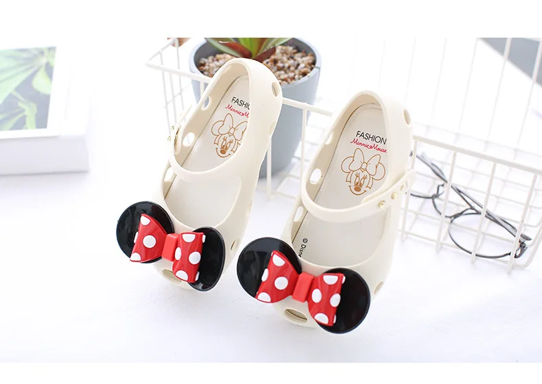 Disney Minnie/детские сандалии и тапочки; Новинка года; Летняя женская обувь с рисунком; нескользящая детская обувь