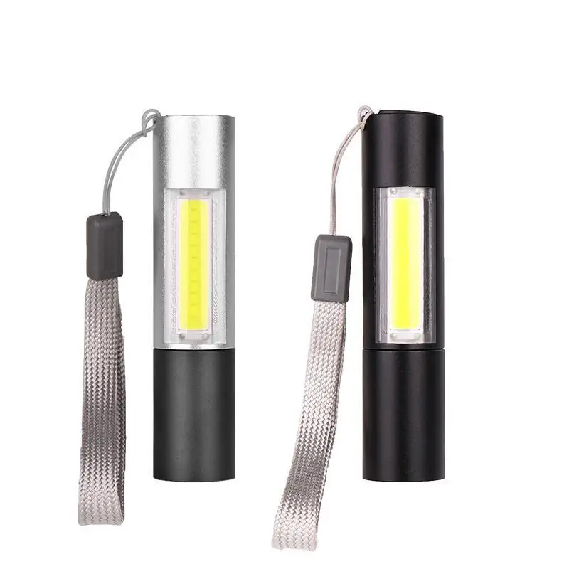 Светодиодный XPE + COB мини USB Перезаряжаемый фонарик Фонарь для работы с подвесной