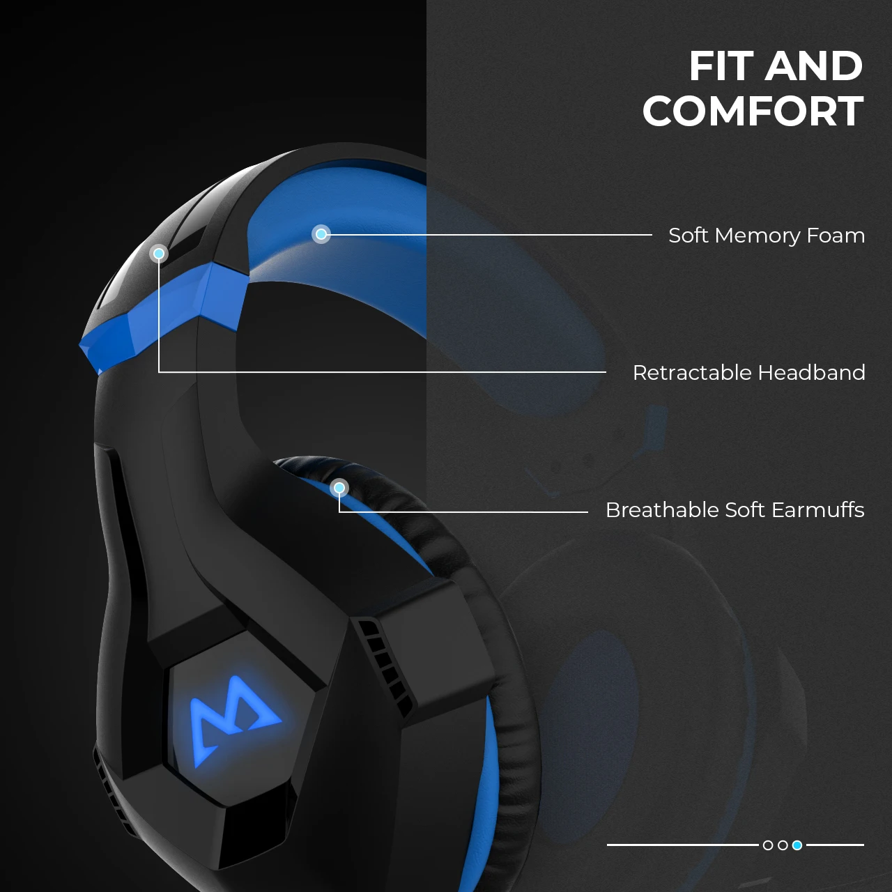 Mpow EG9 Stereo Gaming Headset 40mm Drivers With Mic In-Line Control RGB Gaming Headphones Soft Earpad For PS4 Switch PC Xbox