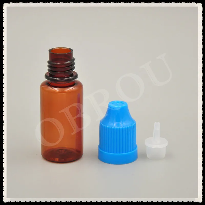 

Высококачественная Бутылка для жидкости премиум класса с голубой защитной крышкой для детей, 2000 шт., 15 мл, янтарная пластиковая бутылка из П...