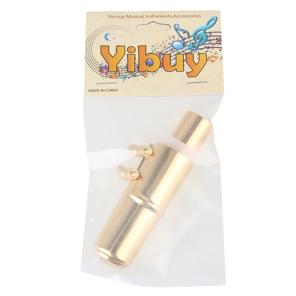 Yibuy Золотой пластик 6# саксофон Набор мундштуков набор для E-плоский альт саксофон