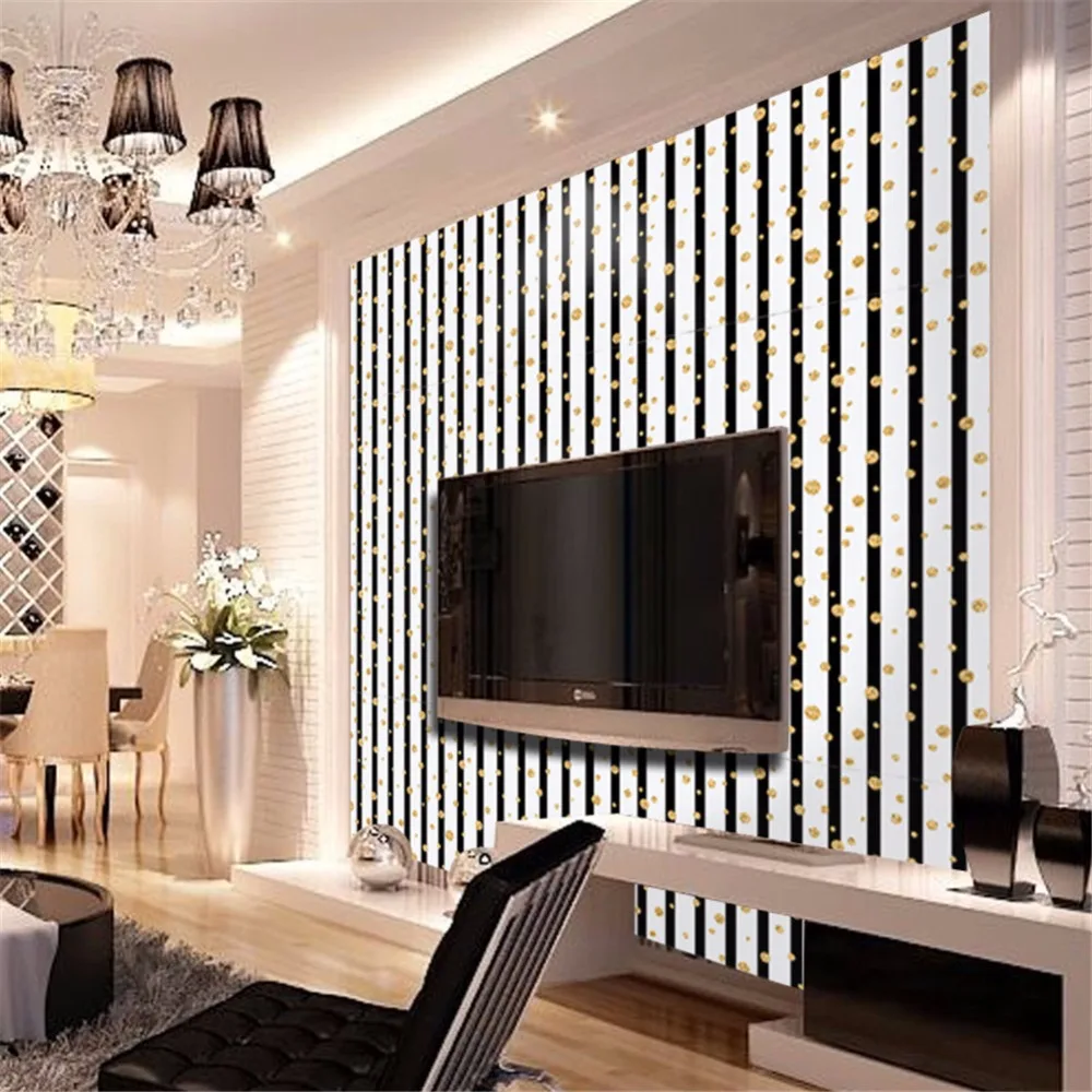 Yanqiao Stone 3D Stripe with Gold Balls Wall Sticker Wallpaper Peel and Stick Backsplash Easy To Install 1Pcs/set | Дом и сад