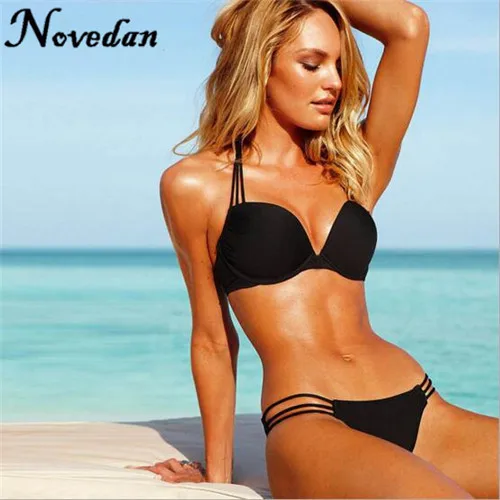 Новинка 2017 черно-белый купальник сексуальные комплекты бикини с супер пуш-апом