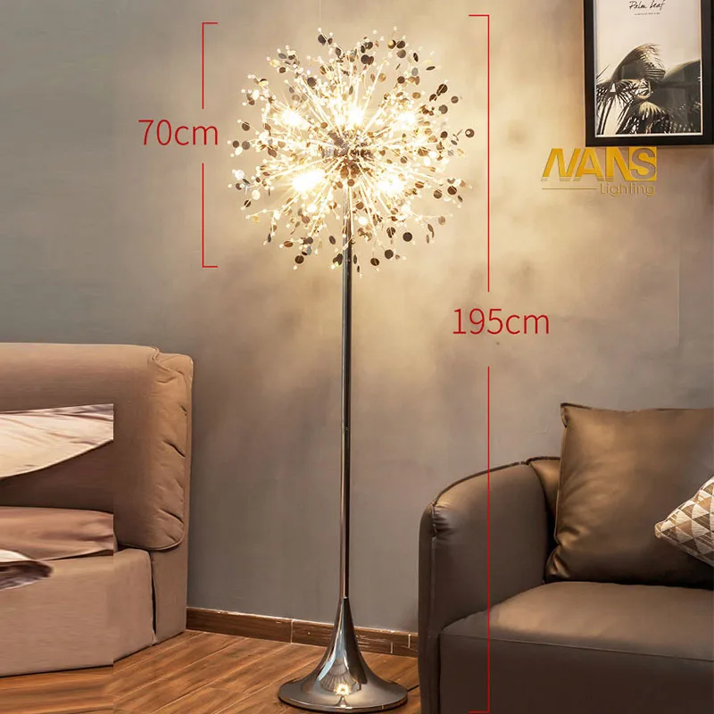 DIA 70CM 8bulbs 56W Модный Современный хрустальный Торшер для гостиной, Светильники для спальни, французские современные стоячие светильники из нержавеющей стали, Abajur cristal - Цвет абажура: DIA 70CM 8bulbs 56W