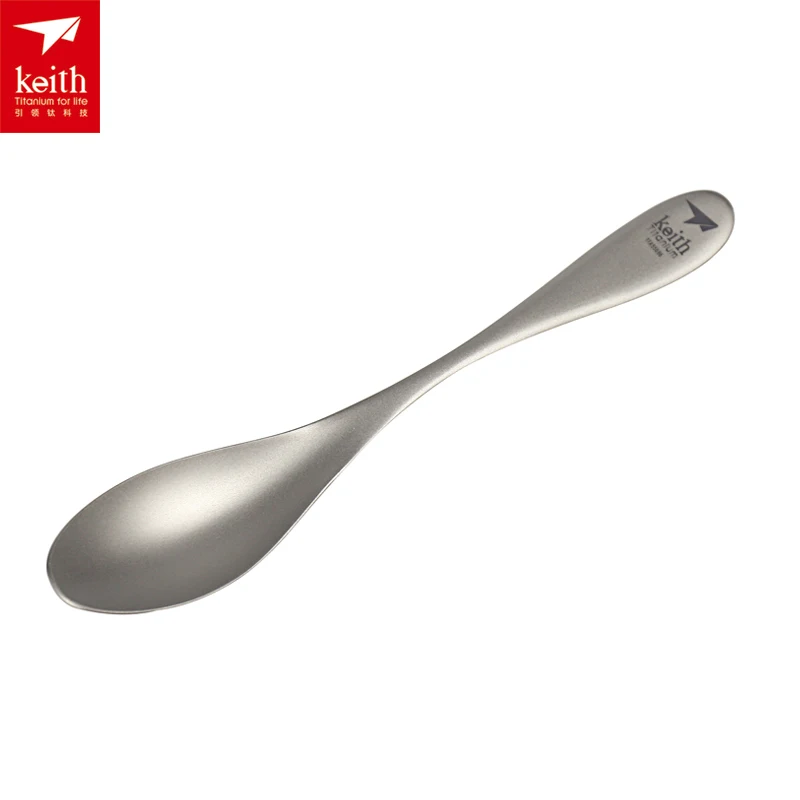 

Keith Titanium Cutlery Ultralight Fork Spoon Soup Ladle Outdoor Camping Meal Spoon Picnic Portable Flatware Ti5201-Ti5203