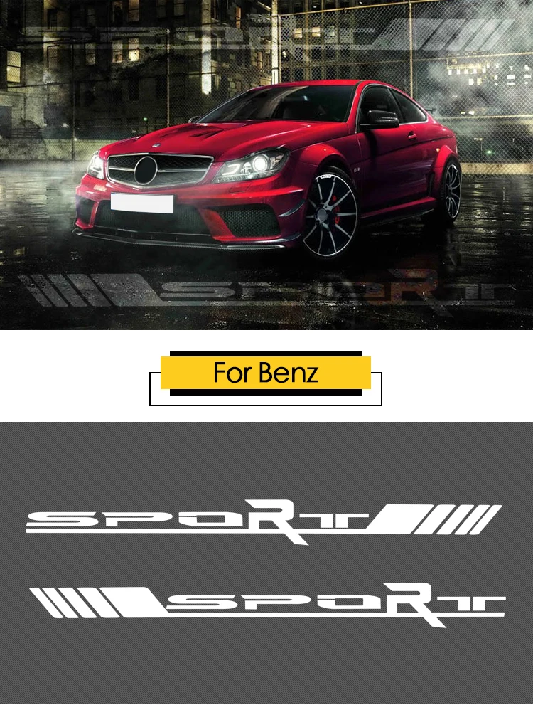 2X светоотражающий хром, Ванадий боковая наклейка на дверь для Mercedes Benz A C E CLA GLA Class W204 W205 C63 W212 W176 A45 AMG