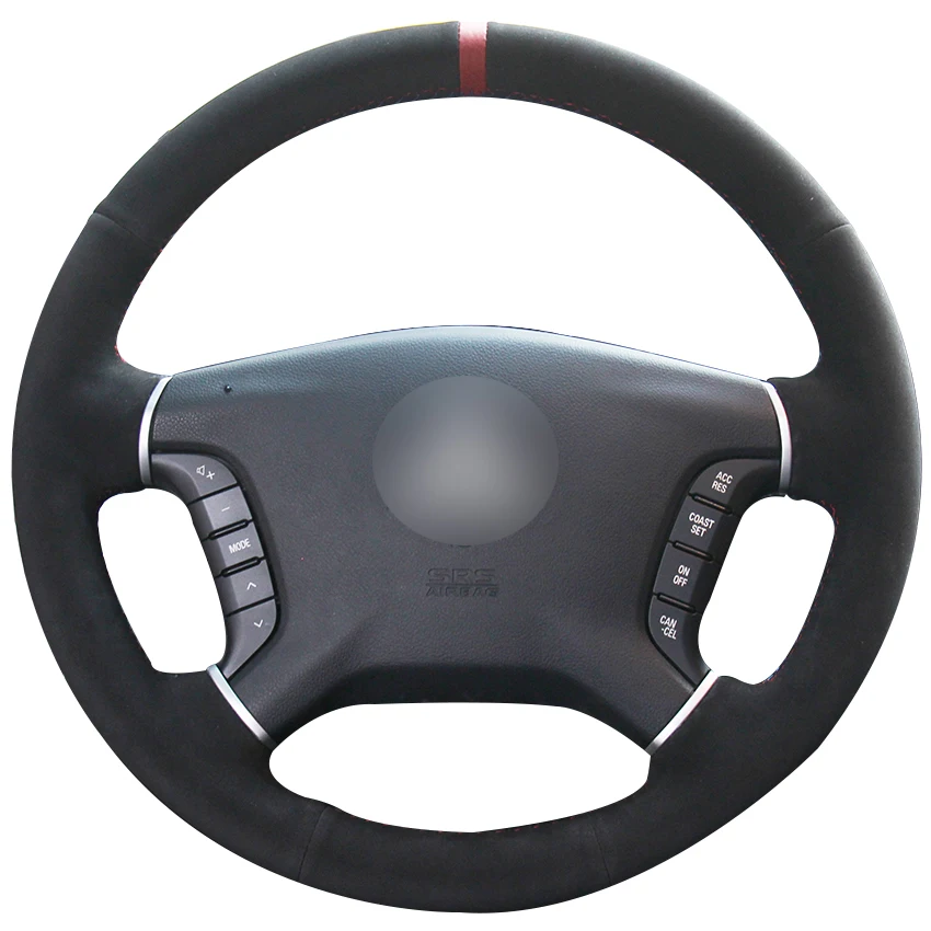 

Black Suede Red Marker Car Steering Wheel Cover for Mitsubishi Pajero 2007-2014 Galant 2008-2012