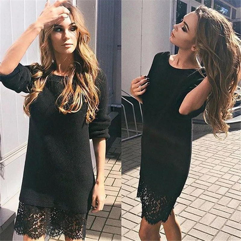 Фото 2017 Новая Мода Весна Трикотажные Dress Женщины С Длинным Рукавом для Торжеств и 2017 Новая Мода Весна Трикотажные Dress Женщины С Длинным Рукавом для Торжеств и
