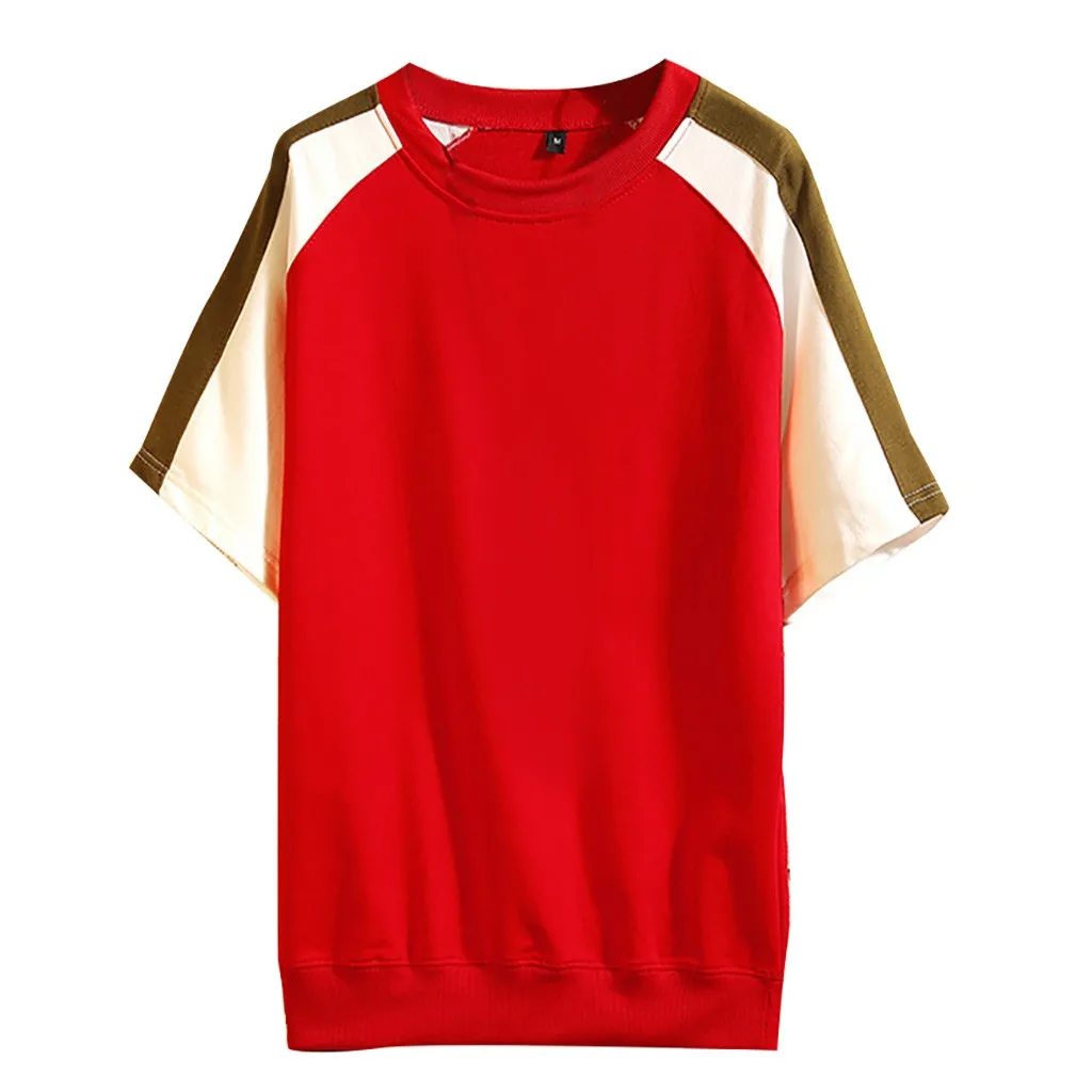 Camisetas hombre Мужская Летняя Повседневная модная Однотонная футболка с круглым