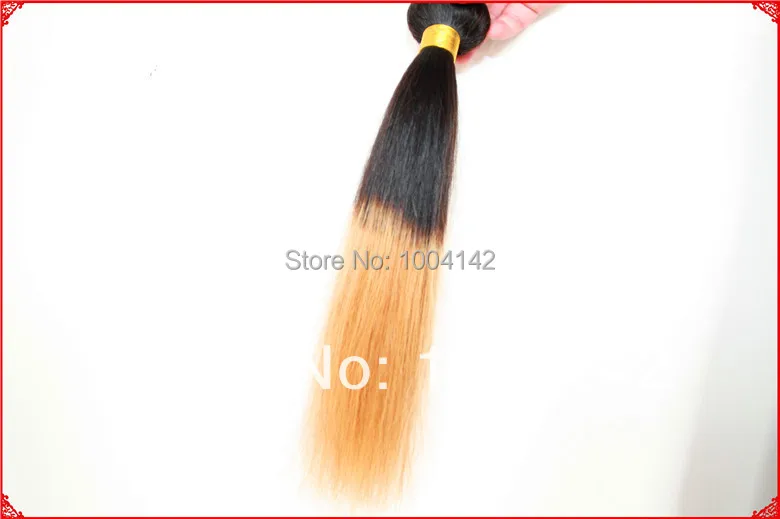 Hot Sale Ombre Brazilian Human Hair Weaving Straight 1pcs 10-34inch 100g/pcs Two Tone Color T1B/27 |