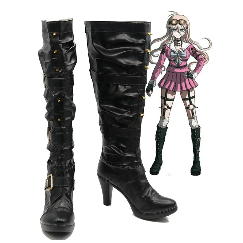 Danganronpa V3 убийство Harmony ирума Miu кролик Косплэй сапоги с застежкой обувь Косплэй костюм черный