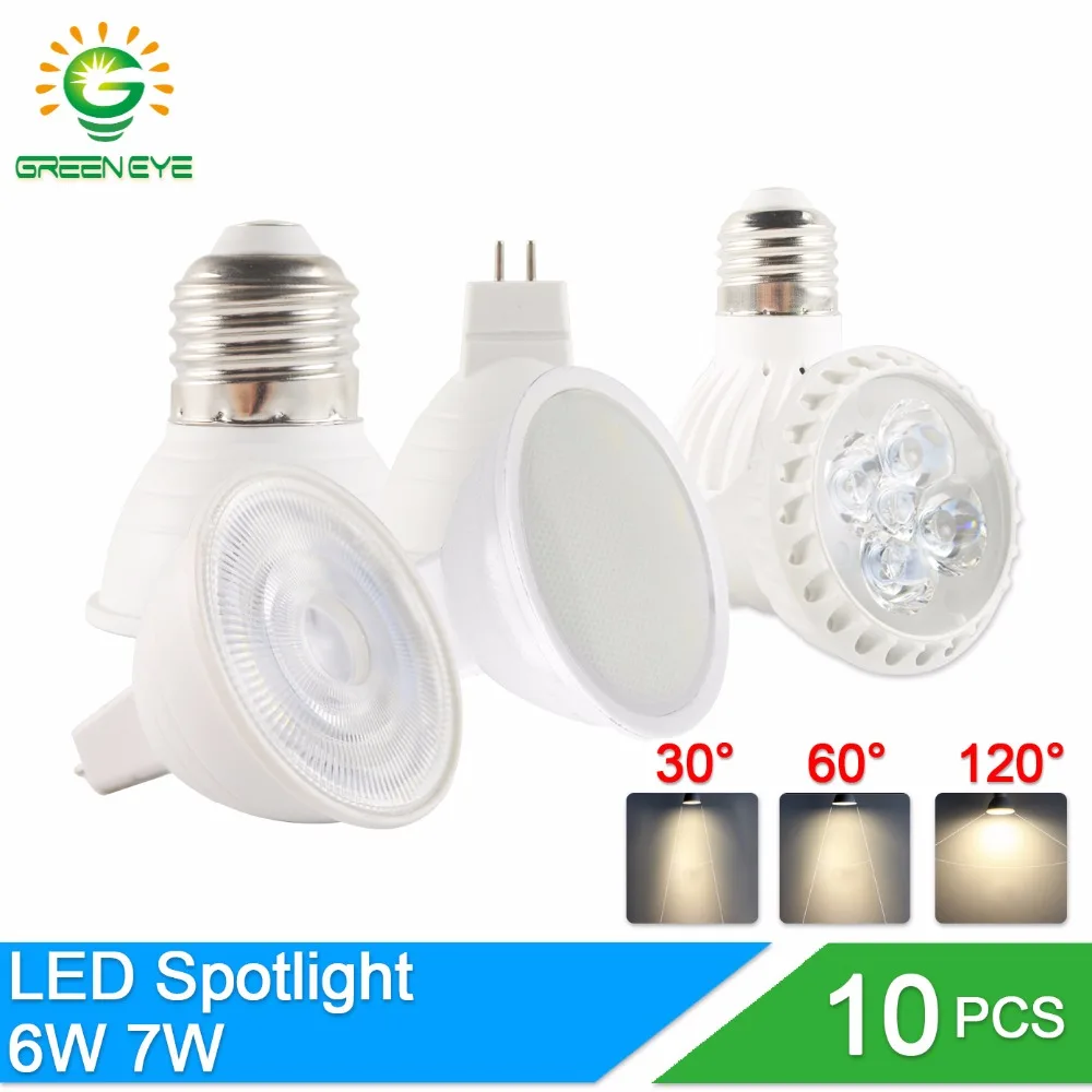 GreenEye 10Pcs/Lot LED Bulb Lampada 6W 7W 220V E27 E14 MR16 GU5.3 GU10 Bombillas dimmable LED Lamp Spotlight Lampara Spot Light
GreenEye 10Pcs/Lot LED Bulb Lampada 6W 7W 220V E27 E14 MR16 GU5.3 GU10 Bombillas dimmable LED Lamp Spotlight Lampara Spot Light