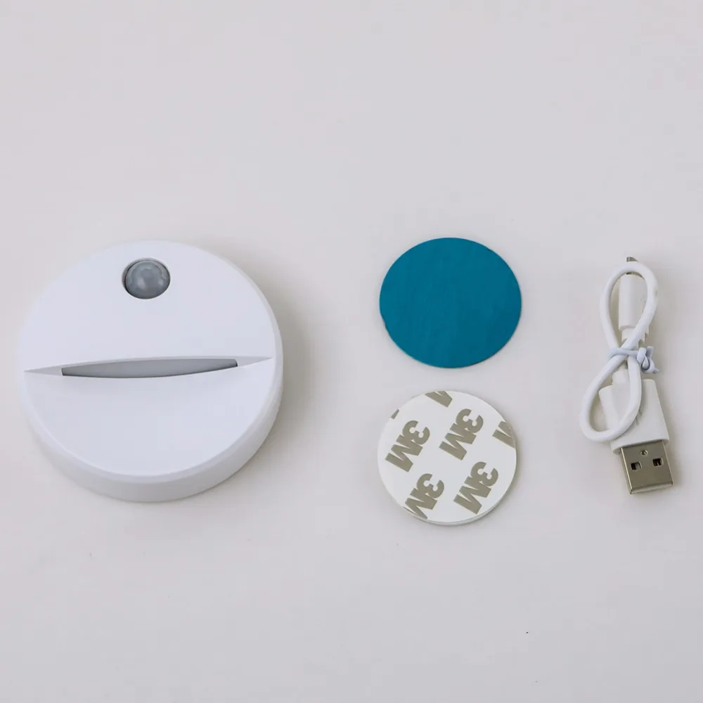 Движения PIR Сенсор USB Перезаряжаемый светодиодный Ночной светильник шкаф