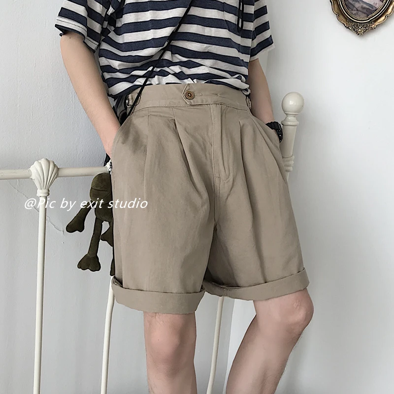 khaki Мужские шаровары Повседневные мужские хлопковые шорты Свободные Брендовые мужские шорты для бега цвета хаки/зеленый/черный Размер S-L - Цвет: khaki