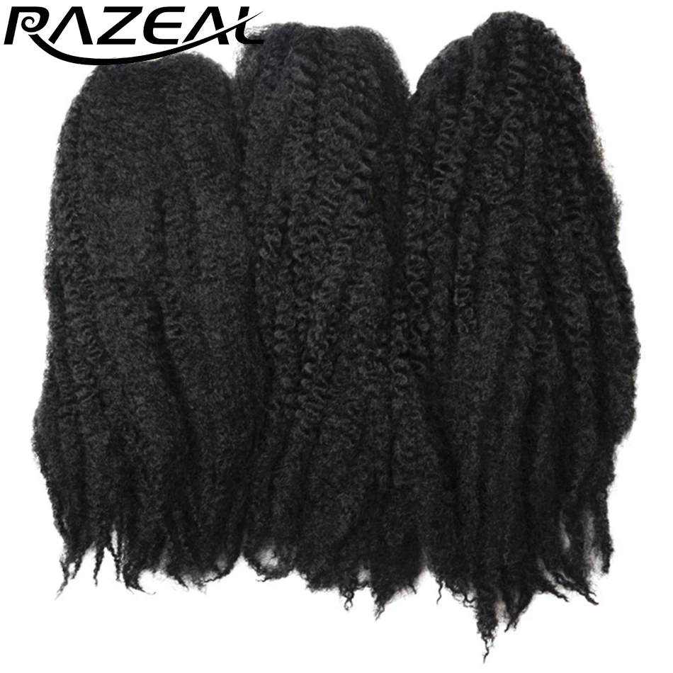 Razeal 18 дюймов 100 г/шт. афро кудрявые марли косички для наращивания крючком