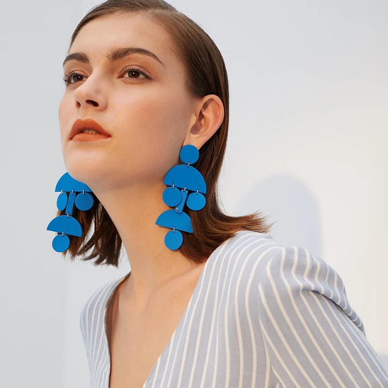 Большие серьги женские характерные хипстерские длинные висячие с подвесками