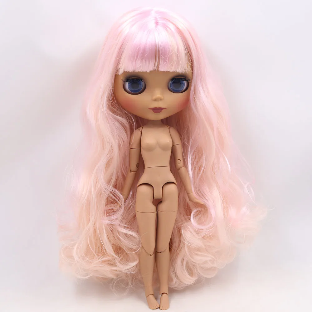 ICY Nude Blyth Кукла № BL1017/2352 розовый смешанные волосы суставы тела черная кожа матовое лицо 1/6 BJD - Цвет: like the picture