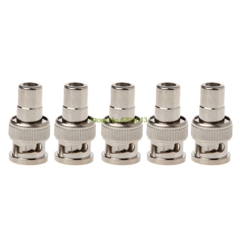5x BNC Male To RCA Female Coaxial Connector Adapter For CCTV Surveillance Video Drop Shipping Support | Безопасность и защита