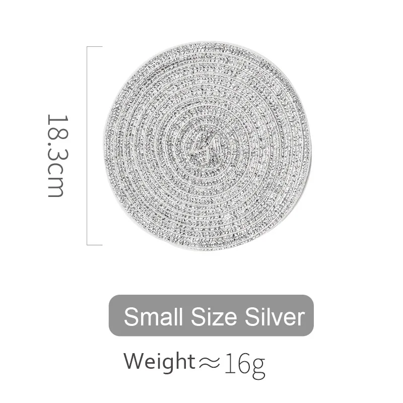 Small-Silver 4 шт./лот коврик для обеденного стола, круглый коврик из хлопка и льна, пасторальный коврик для чаши, вязаные коврики, аксессуары для стола - Цвет: Small-Silver