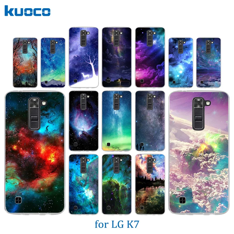 Мягкие силиконовые чехлы для телефонов с рисунком звездного неба LG K7/Tribute 5 LS675/X210