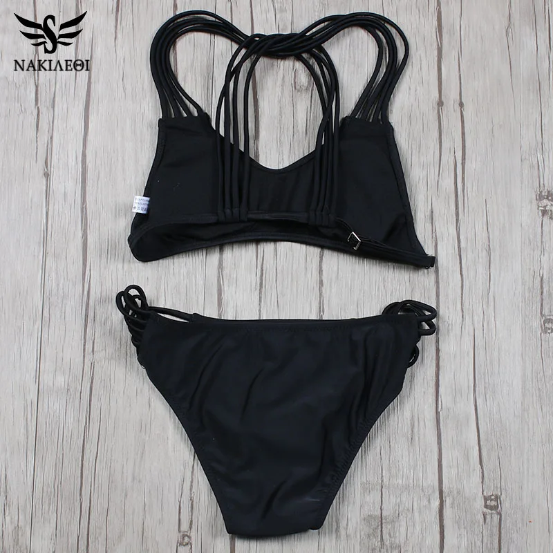 Бикини пуш ап женское Бандажное однотонное в бразильском стиле|wear|wear womenswomen wearing